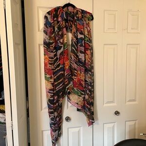 Rare Henri Bendel New York 100% silk Fashion Illustration Scarf - Bendel Girls